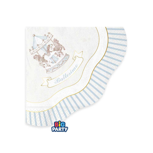 Tovaglioli 25x25 cm Battesimo Carillon Celeste 16 Pezzi