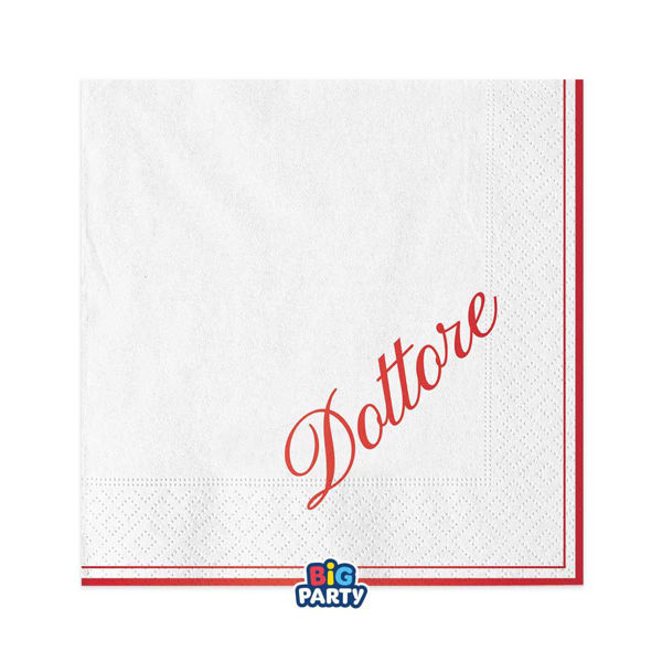 Tovaglioli 25x25 cm Laurea Dottore 16 Pezzi