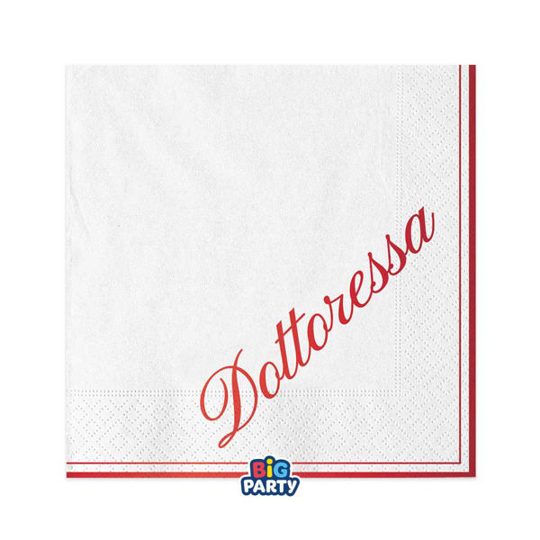 Tovaglioli 25x25 cm Laurea Dottoressa 16 Pezzi