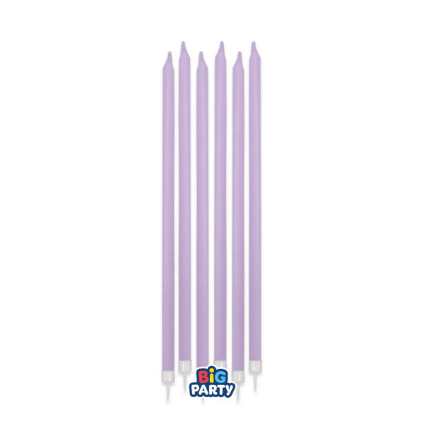 Candela Matita Lilla 15 cm con Supporto 12 Pezzi
