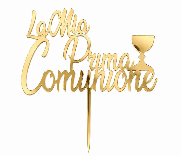cake topper la mia prima comunione plexiglas con calice