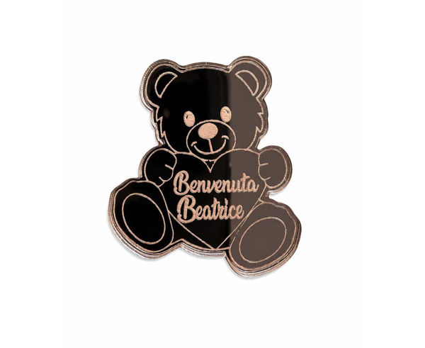 Orsetto plexiglas personalizzabile 5x4,5 cm calamita nascita