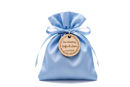sacchetto raso celeste 10x11 cm porta confetti regalo