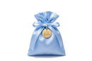 sacchetto raso celeste 10x11 cm porta confetti regalo