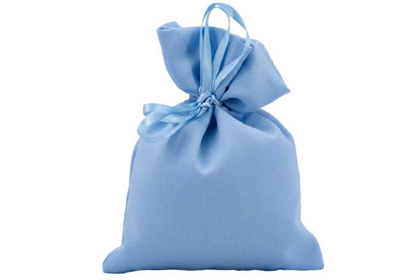 sacchetto raso celeste 10x11 cm porta confetti regalo