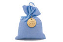 sacchetto raso celeste 10x11 cm porta confetti regalo
