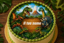 Cialda dinosauri per torta personalizzabile con nome