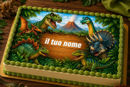 Cialda dinosauri per torta personalizzabile con nome