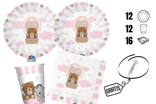 Kit Thun Teddy Friends Rosa 40 pezzi
