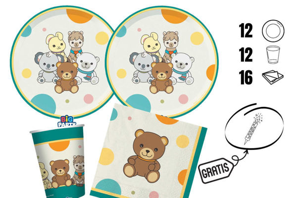 Kit Thun Teddy Friends by THUN verde piatti bicchieri tovaglioli