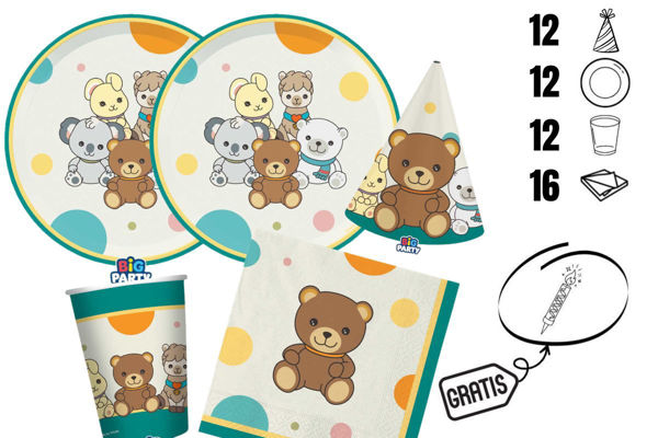 Kit Thun Teddy Friends by THUN verde piatti bicchieri tovaglioli