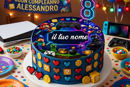 Cialda videogiochi Personalizzabile per Torta – Ostia, Zucchero o Fibra Vegetale, Rettangolare o Tonda