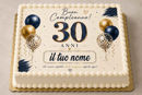 Cialda 30 Esimo Compleanno per torta personalizzabile con nome