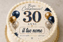 Cialda 30 Esimo Compleanno per torta personalizzabile con nome