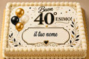 Cialda 40 Esimo Compleanno per torta personalizzabile con nome