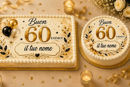 Cialda 60 Esimo Compleanno per torta personalizzabile con nome