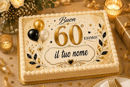 Cialda 60 Esimo Compleanno per torta personalizzabile con nome