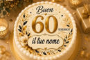 Cialda 60 Esimo Compleanno per torta personalizzabile con nome