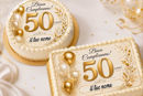 Cialda 50 Esimo Compleanno per torta personalizzabile con nome