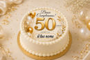 Cialda 50 Esimo Compleanno per torta personalizzabile con nome