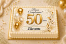 Cialda 50 Esimo Compleanno per torta personalizzabile con nome