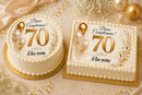 Cialda 70 Esimo Compleanno per torta personalizzabile con nome