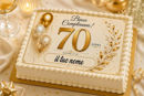 Cialda 70 Esimo Compleanno per torta personalizzabile con nome