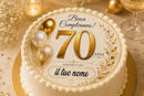 Cialda 70 Esimo Compleanno per torta personalizzabile con nome