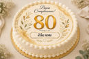 Cialda 80 Esimo Compleanno per torta personalizzabile con nome