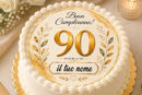 Cialda 90 Esimo Compleanno per torta personalizzabile con nome