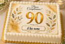 Cialda 90 Esimo Compleanno per torta personalizzabile con nome