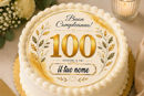 Cialda 100 Esimo Compleanno per torta personalizzabile con nome
