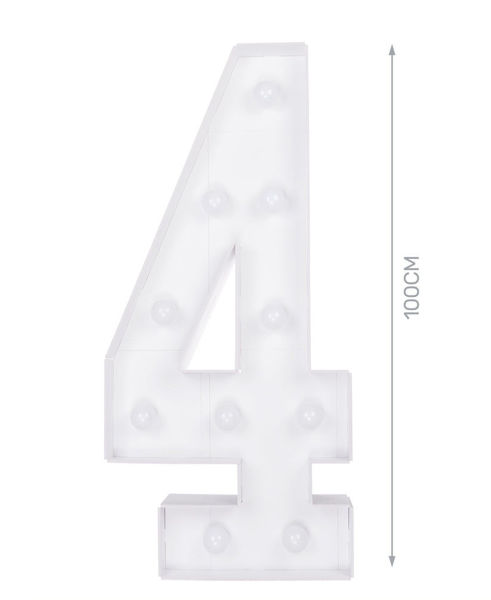 Immagine di Numero 4 in cartone 100 cm con luce calda