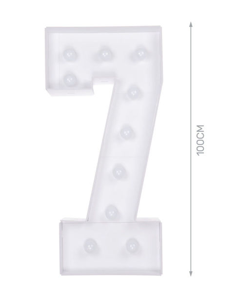 Immagine di Numero 7 in cartone 100 cm con luce calda