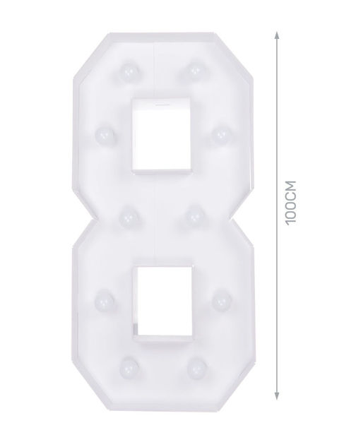 Immagine di Numero 8 in cartone 100 cm con luce calda