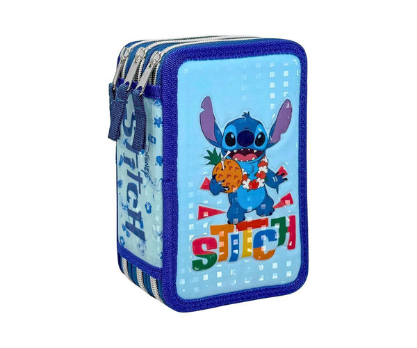 astuccio 3 zip Exclusive Stitch 44 pezzi scuola