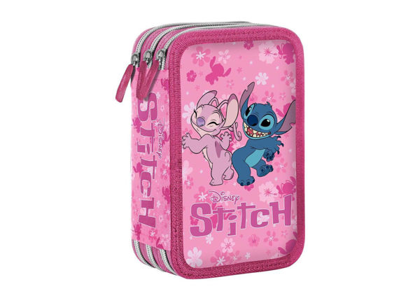 astuccio 3 zip Exclusive Stitch e Angel 44 pezzi scuola