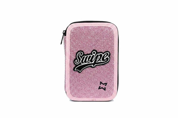 Astuccio 3 Zip Swipe Glitter Rosa