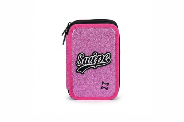 Astuccio 3 Zip Swipe Glitter Viola