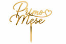 cake topper primo mese in plexiglass disponibile in diversi colori