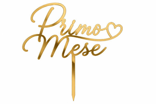 cake topper primo mese in plexiglass disponibile in diversi colori