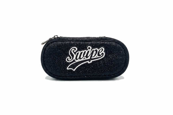 Bauletto Swipe Glitter Nero – Astuccio elegante multifunzione con finitura brillante