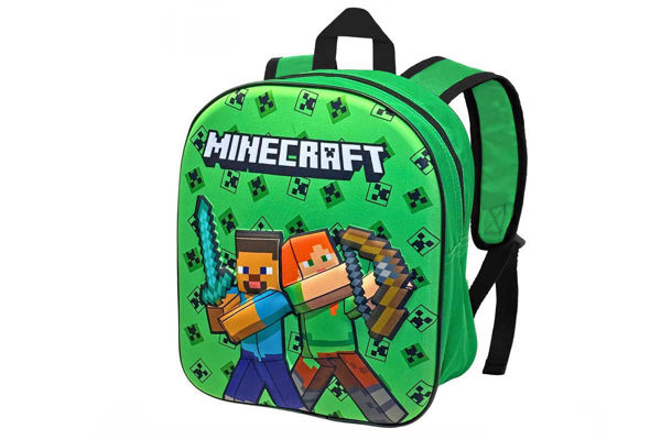 Zaino Asilo 3D 30x26x10 cm Minecraft