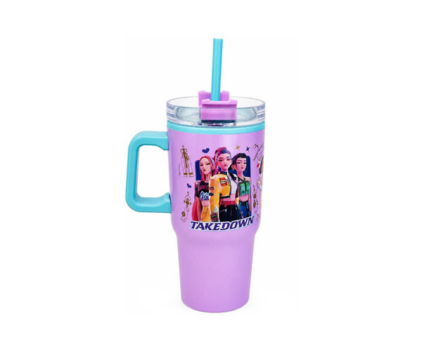 Borraccia Tazza Termica con cannuccia 640 ml K-Pop Demon Hunters