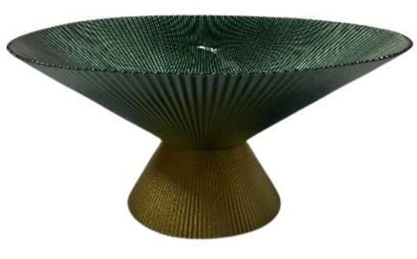 Alzata in Vetro Verde Oro 27 cm