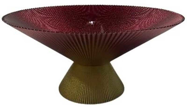 Immagine di Alzata bordeaux oro in vetro 27 cm