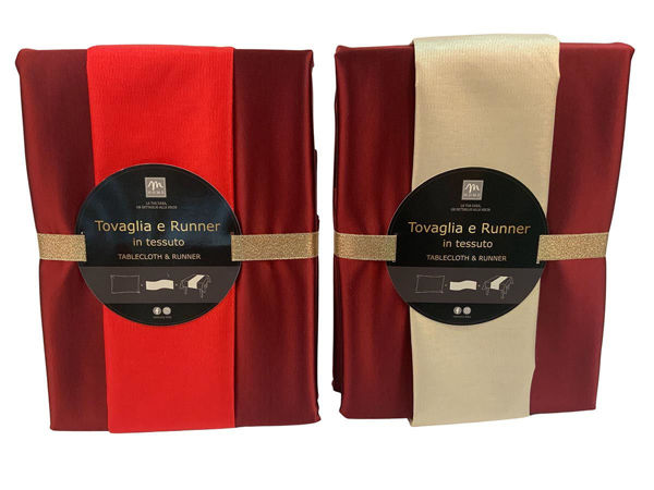 Tovaglia Rossa 140x240 cm con Runner