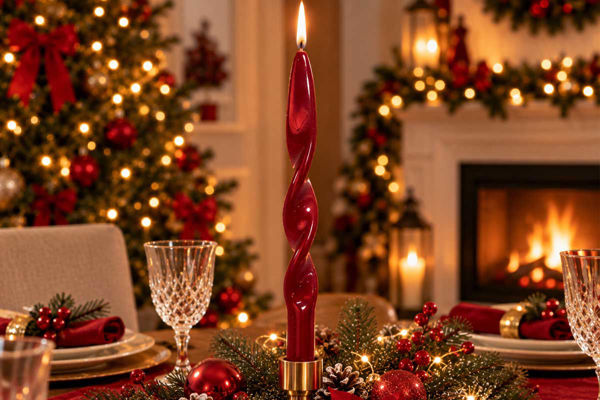 Candela Fiamma Bordeaux Lucida in Cera