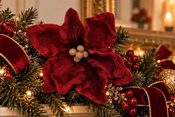 Magnolia Bordeaux in Poliestere con Pinza