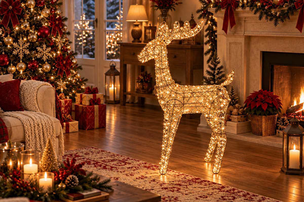 Renna Filo Oro con 360 Luci LED 108 cm